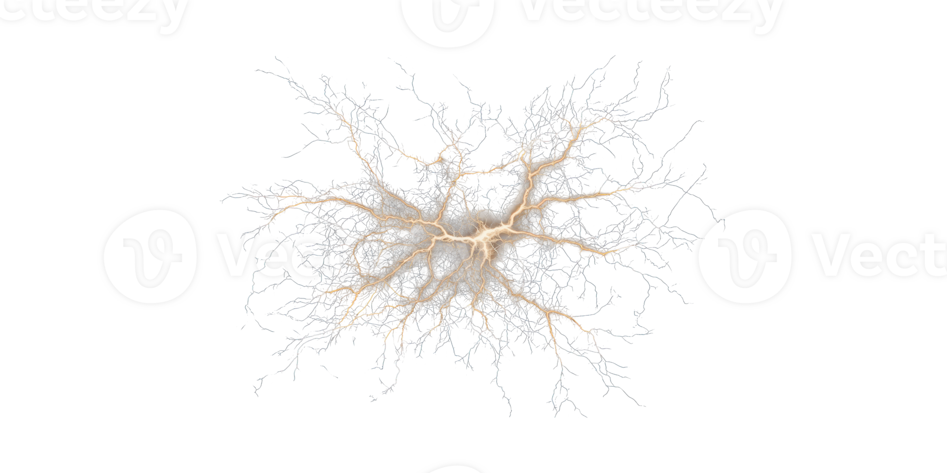 Abstract Neural Network Visualization. Conceptual Representation Of Brain Connectivity And Communication Isolated On Transparent Background png