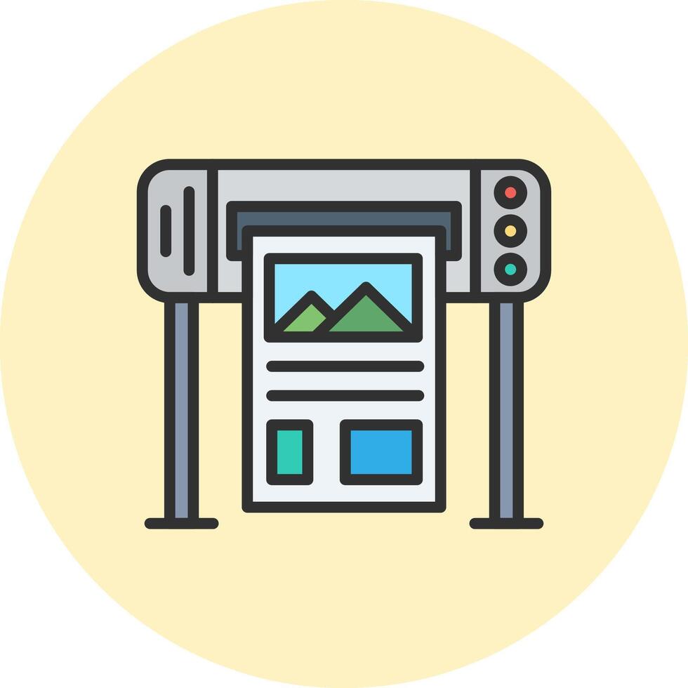 Plotter Color Stroke UI Symbol vector
