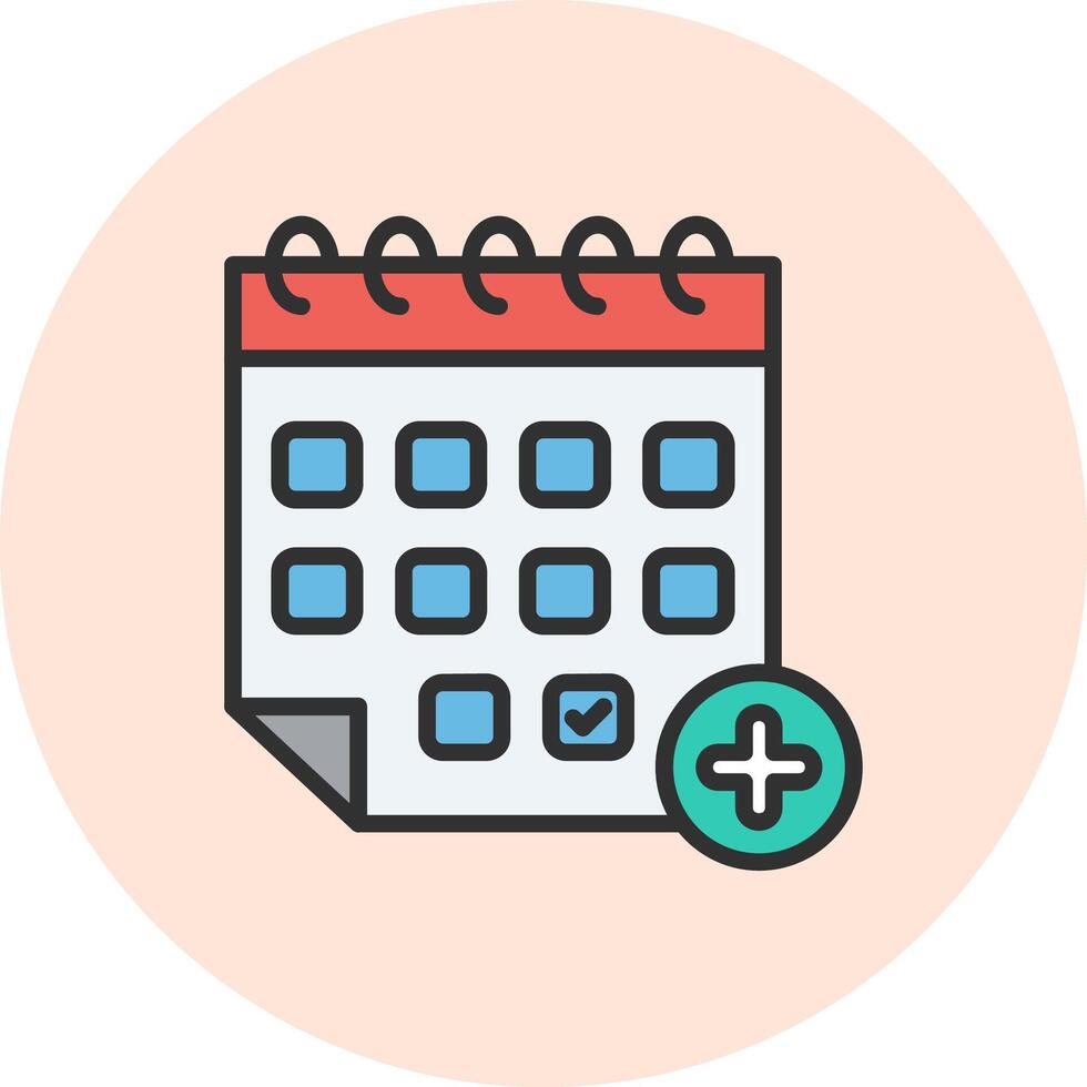 Schedule Pastel Sketch UI Mark vector