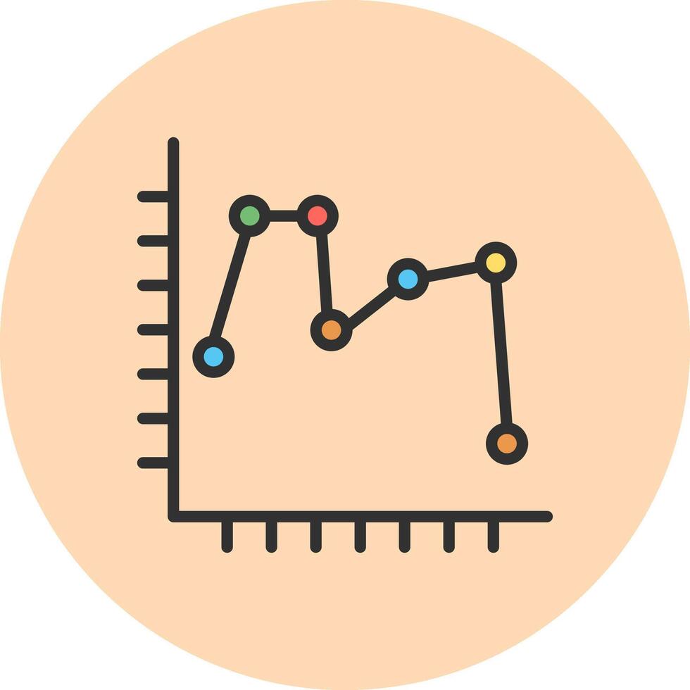 Line Two Colour Graph Vibrant Visual Design Object vector