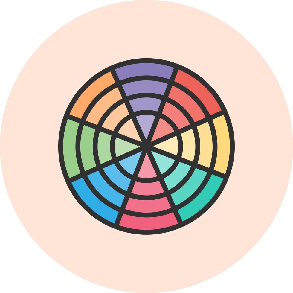 Polar Grid Modern Color Symbol Design vector