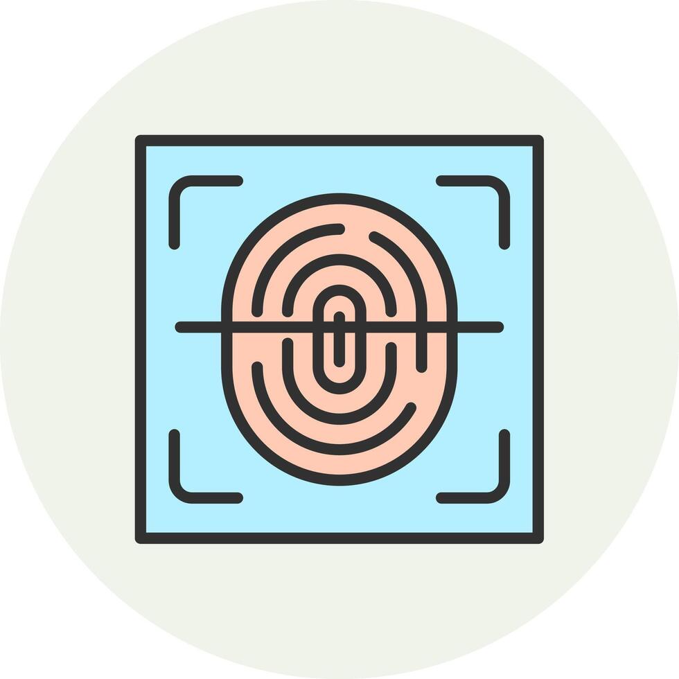 Fingerprint Scanner Coded User Interface Symbol vector