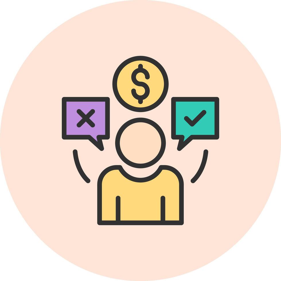 Consumer behaviour Pastel Sketch UI Mark vector