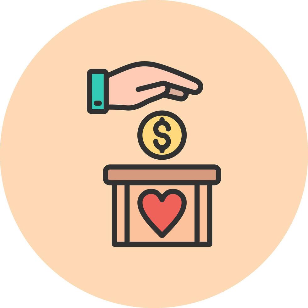 Donation Dark Mode UI Symbol vector