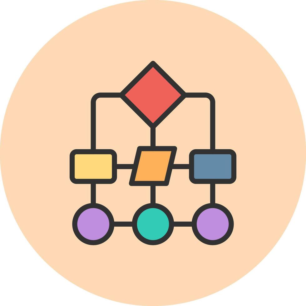 Hierarchical structure Sharp Line Visual Mark vector