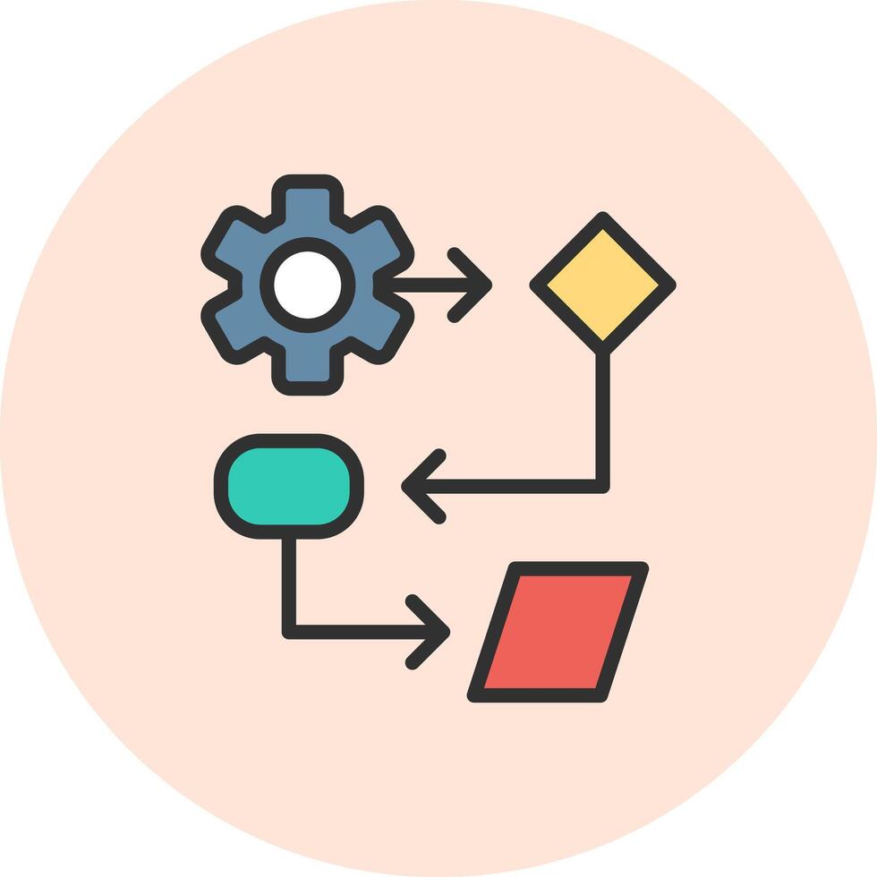 Programming process Shadowed Flat Design Style vector