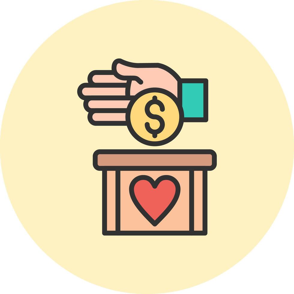 Donate Simplified Line Art Mark vector