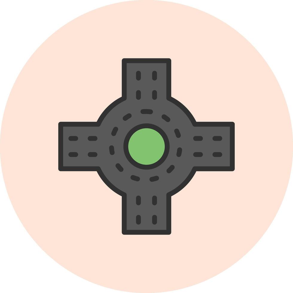 Roundabout Pixel Grid Artwork Style vector