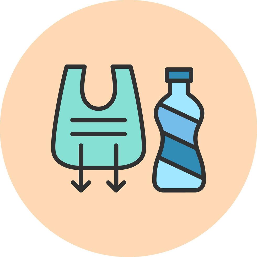 Reduce Plastic Soft Outline Graphic Symbol vector