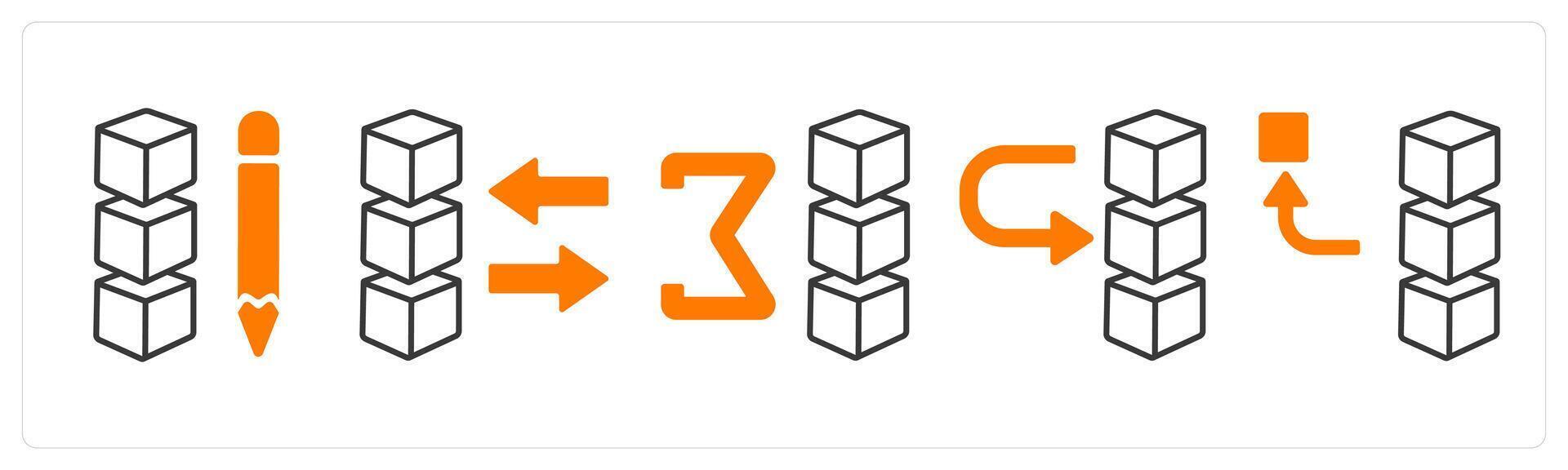 A set of 5 mix icons as edit drive data, share data, sum of drive in orange color vector