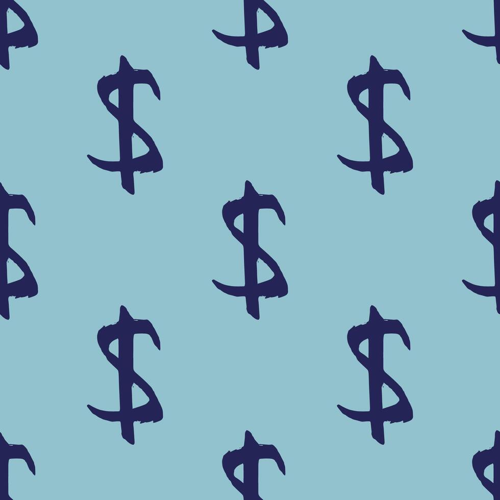 Seamless pattern with dollar currency symbol for decorative print, wrapping paper, greeting cards, wallpaper and fabric twenty four vector