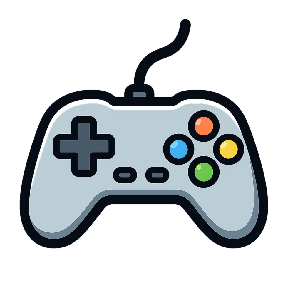 illustration of a game controller icon featuring buttons and directional pad design graphics png