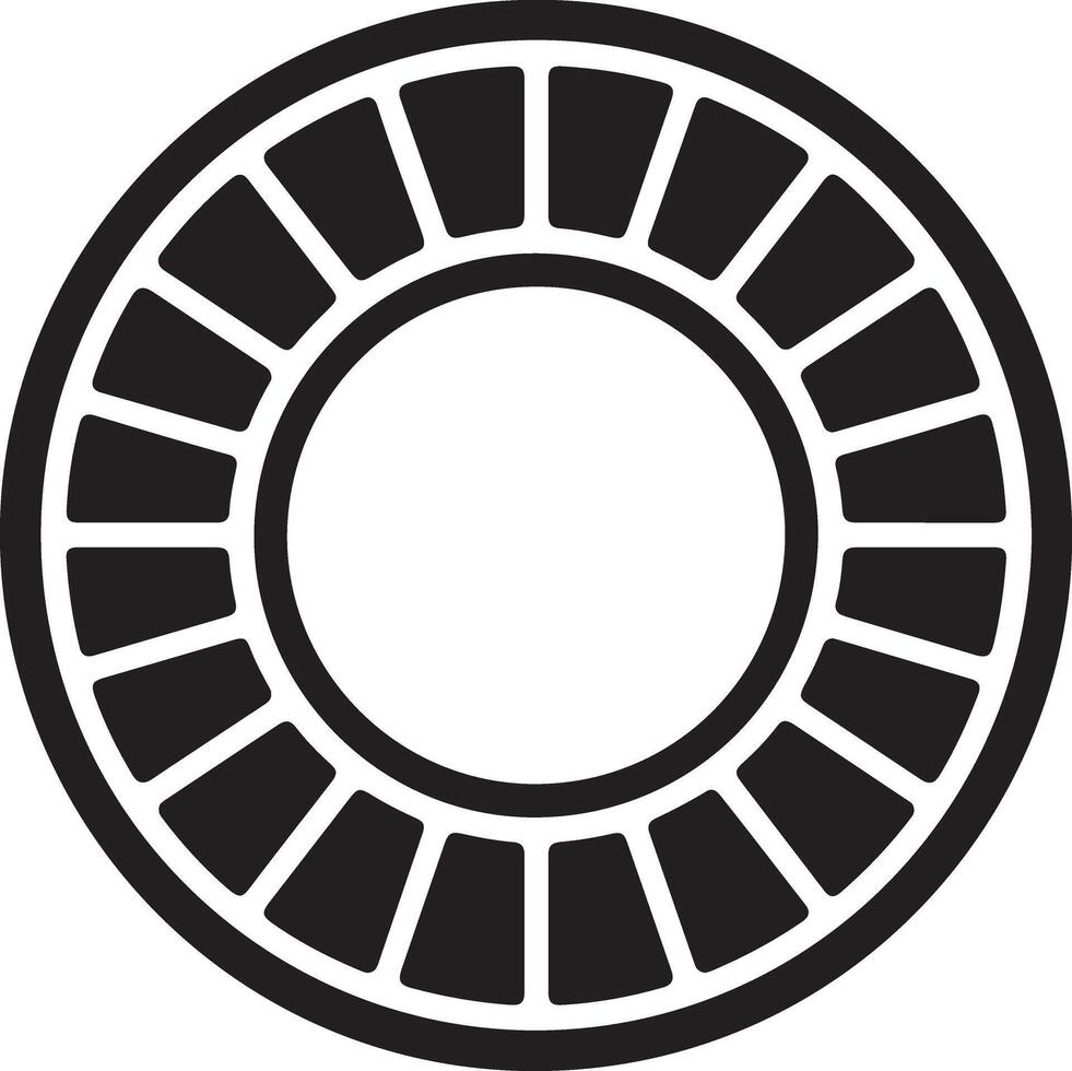 Circular pattern with segmented outer ring silhouette vector