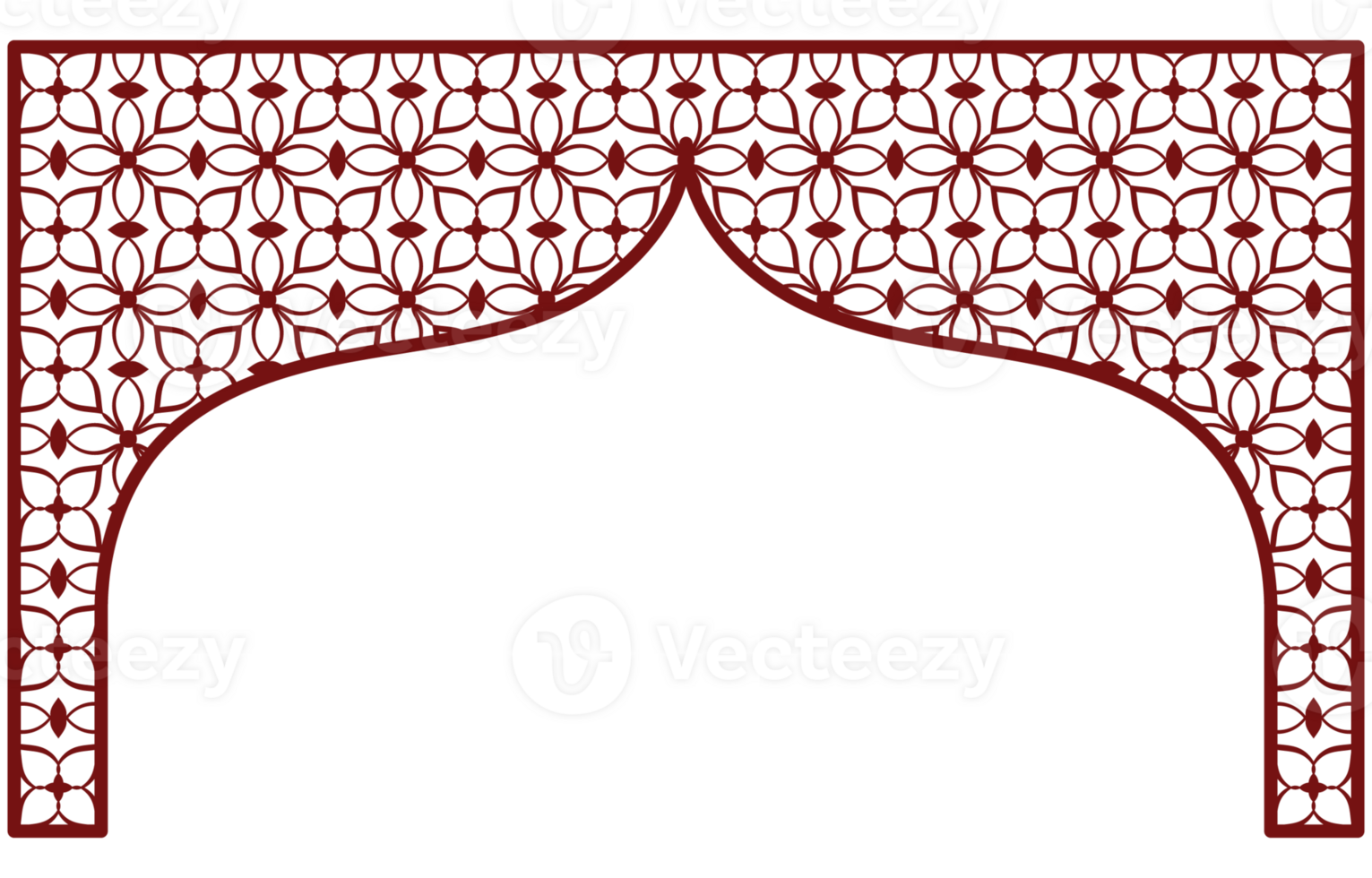 Decorative Arch Overlay with Oriental Pattern transparent background png