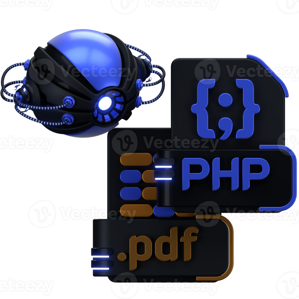 3D Icon service Bot code Assistant png