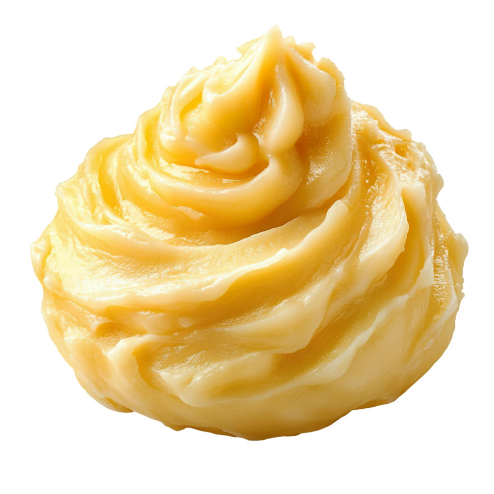 Detailed realistic view of creamy mashed potato swirl png