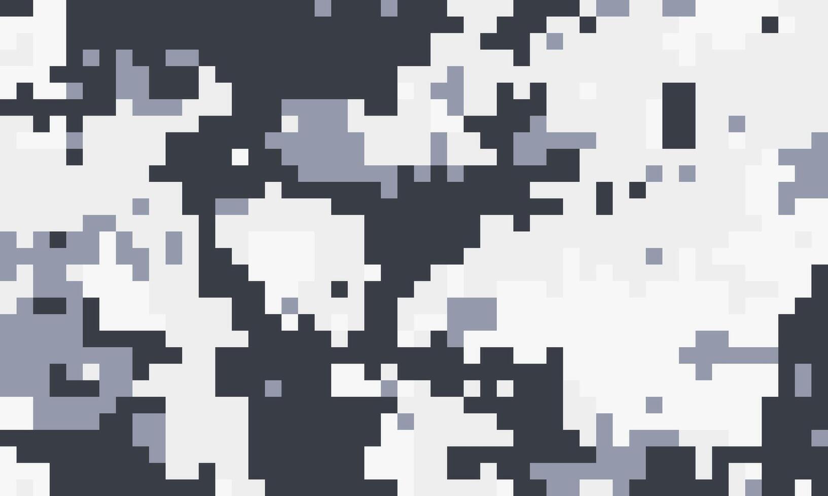 Abstract pixel art background. Shades of gray and white create a dynamic, textured effect. Perfect for website design, digital art projects, or as a modern camouflage pattern. vector