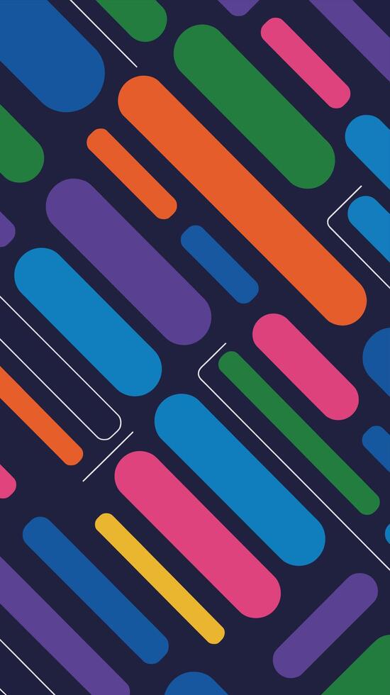 A vibrant abstract background with colorful rounded rectangles vector