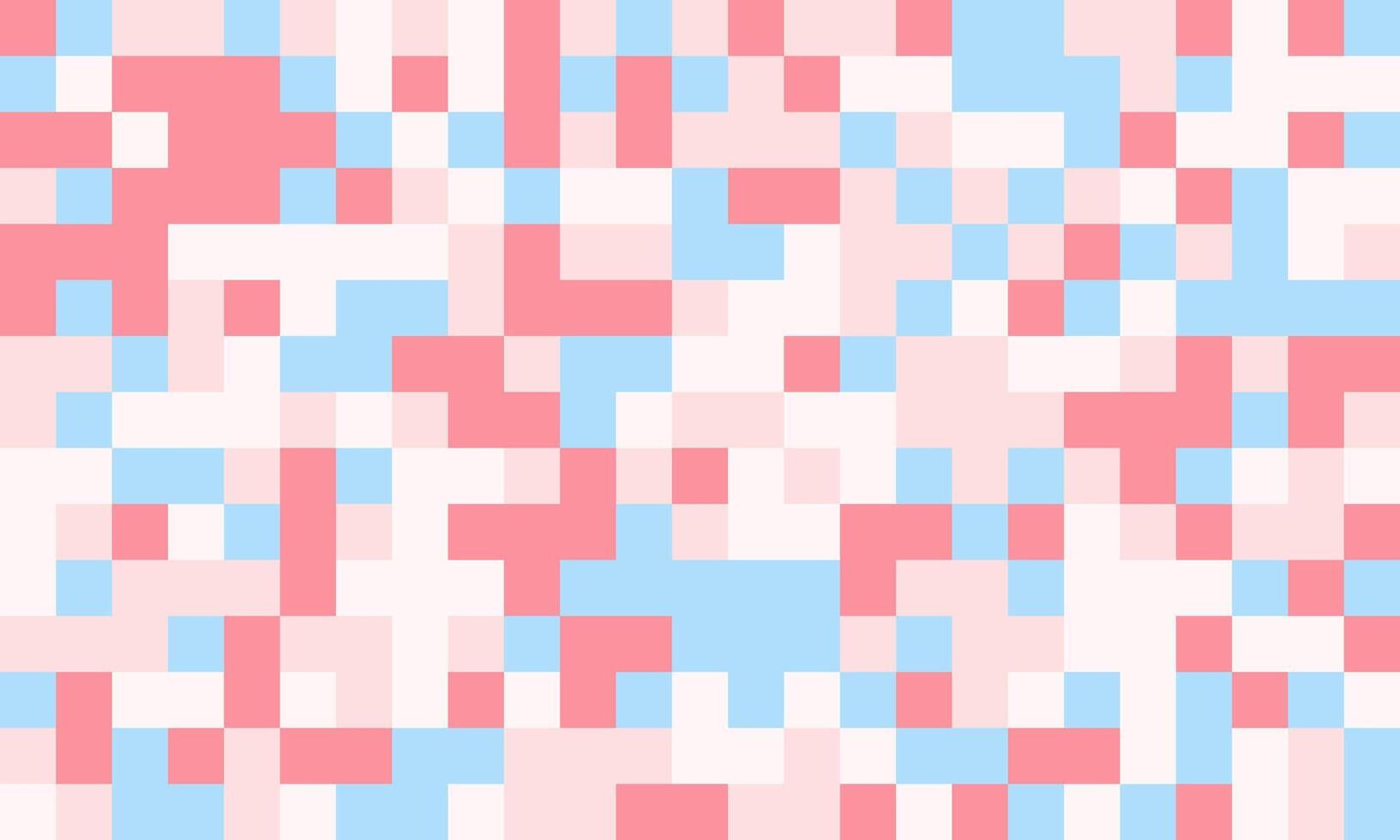 Abstract pixel art background. Pastel pink and blue squares create a dynamic, modern texture perfect for websites, presentations, or digital art projects. vector