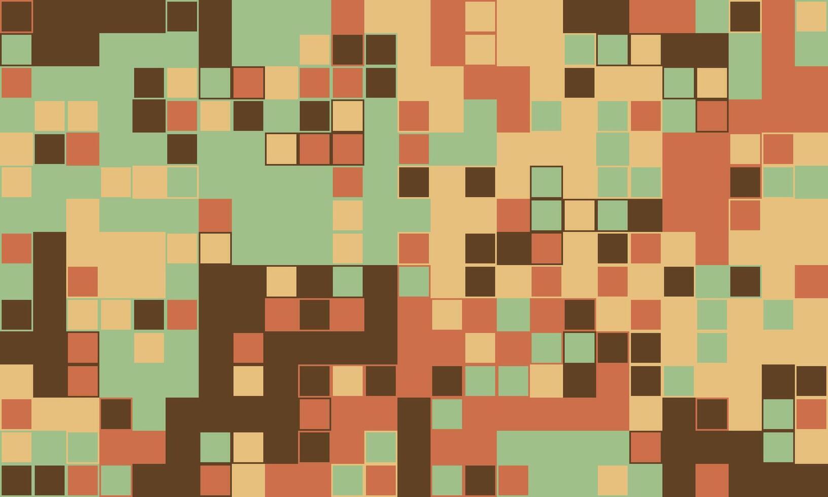 Abstract geometric mosaic pattern. Earthy tones create a vintage, retro feel, perfect for website backgrounds, textile prints, or modern design projects. vector