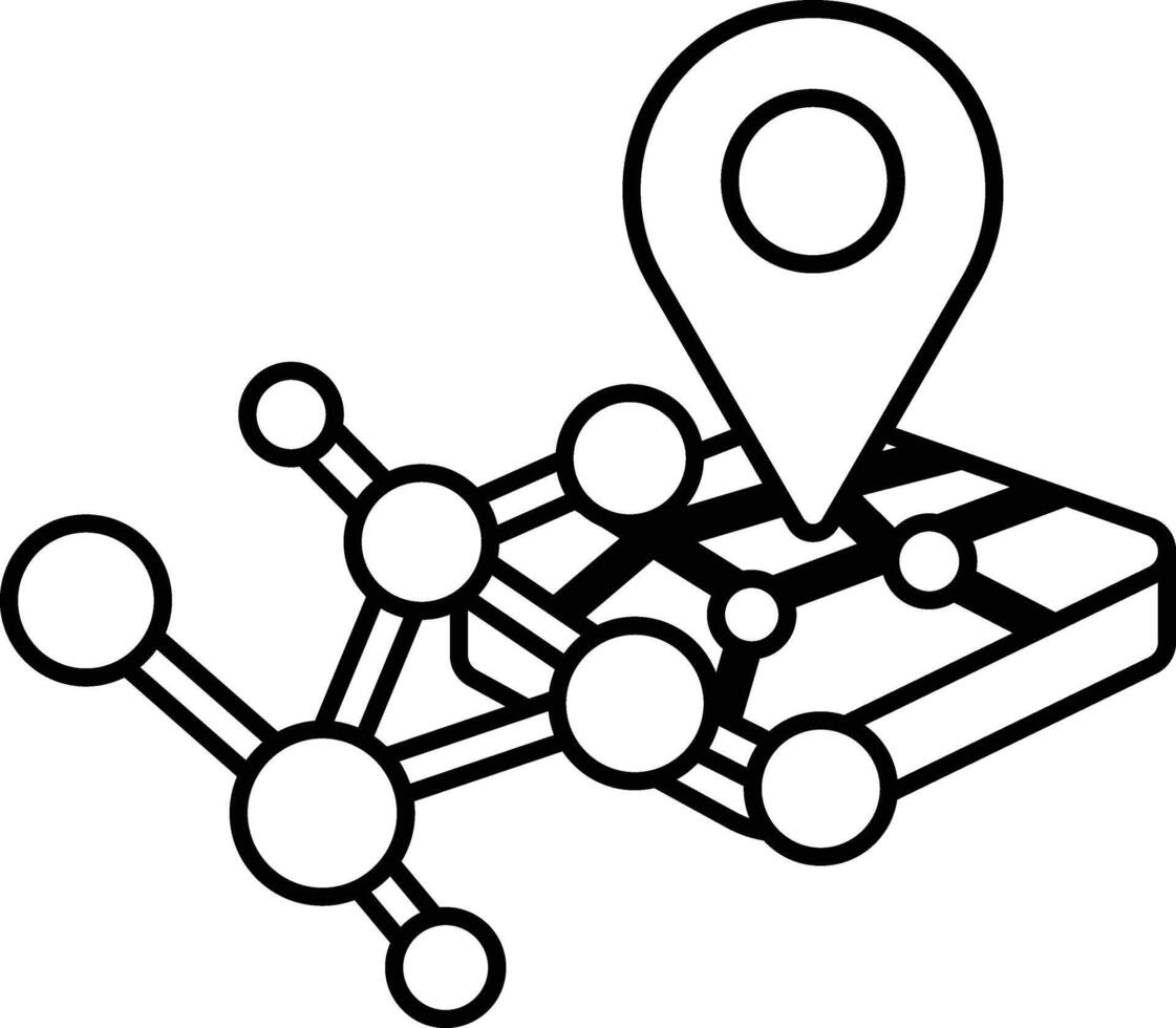 A map with a pin on it vector