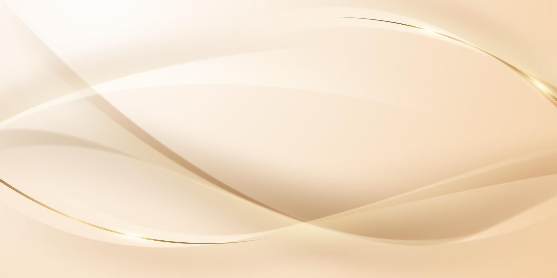 Abstract waves in soft beige tones vector