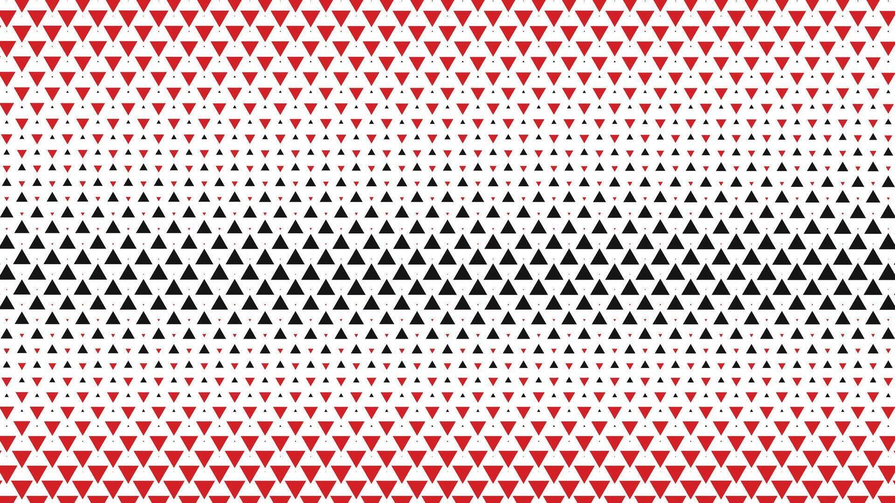 Abstract geometric pattern of small black triangles fading into a red gradient background vector