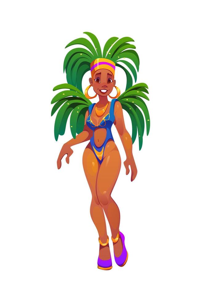 Cartoon character with palm leaves vector