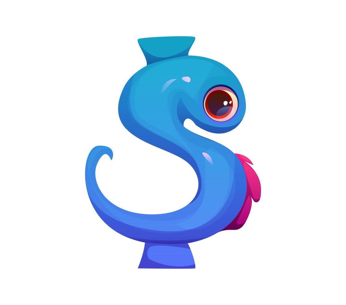 Monster character font dollar currency sign vector