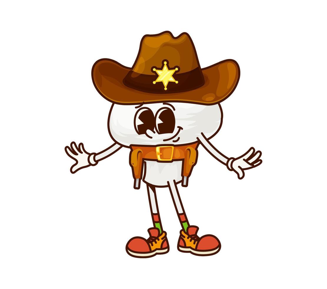 Cartoon sheriff character with cowboy hat vector
