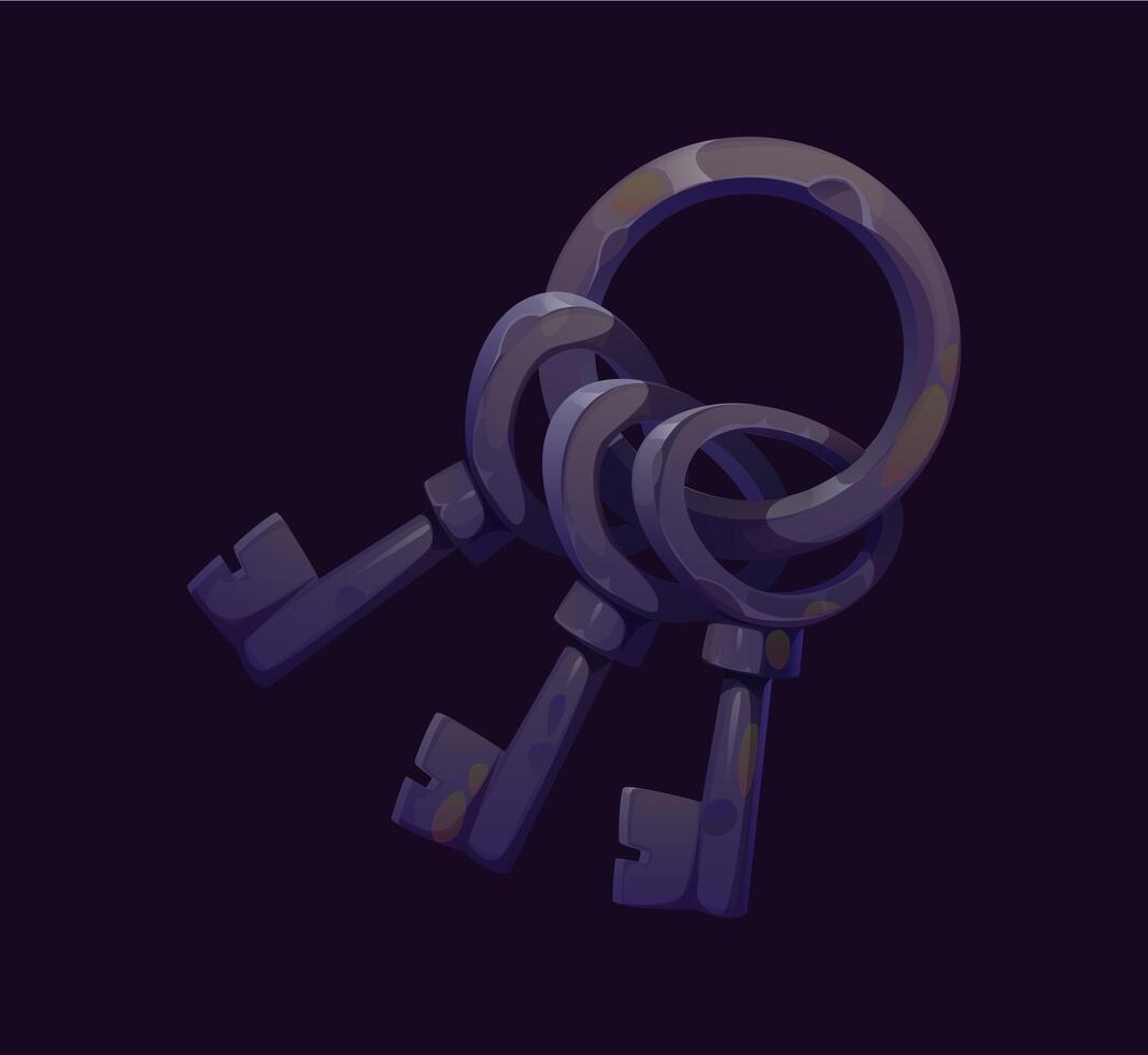 A set of vintage keys vector
