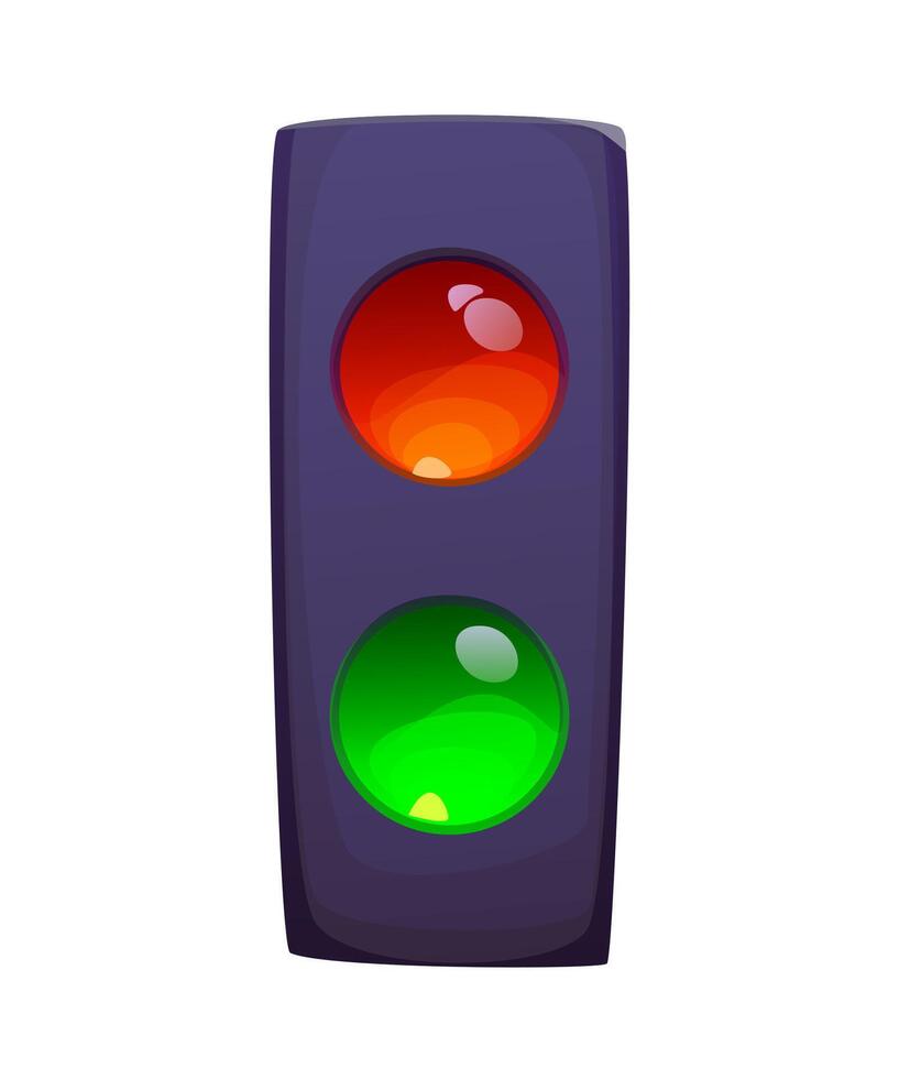 Traffic light showing red and green vector