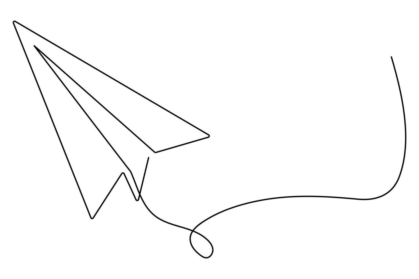 Continuous one line drawing of paper plane in minimalist style representing freedom and creativity vector