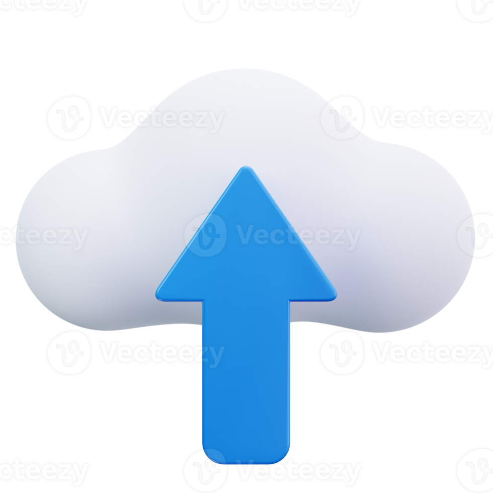 3D Icon Cloud Upload Data Transfer png