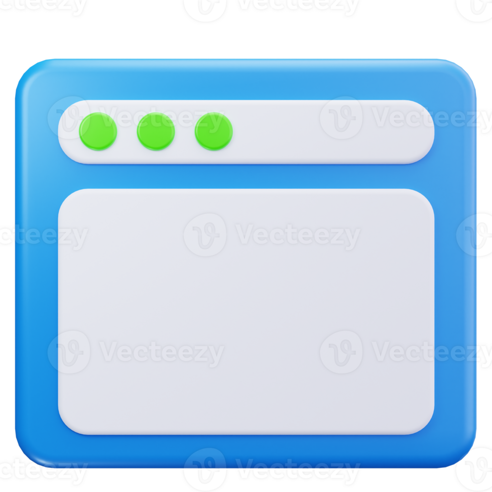 3D Icon Browser Window Web Interface png