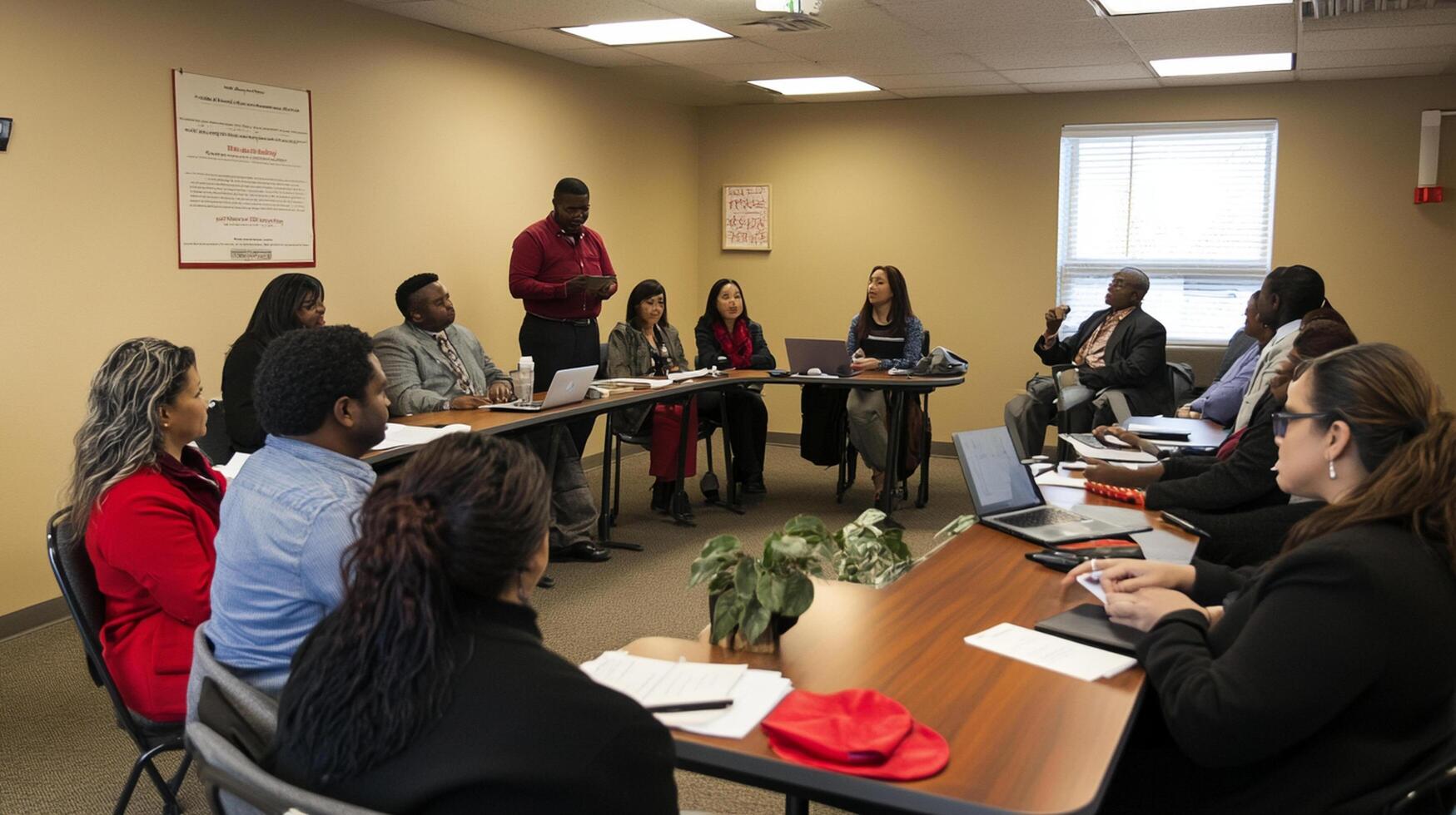 group of first time home buyers attending workshop, engaging and learning photo
