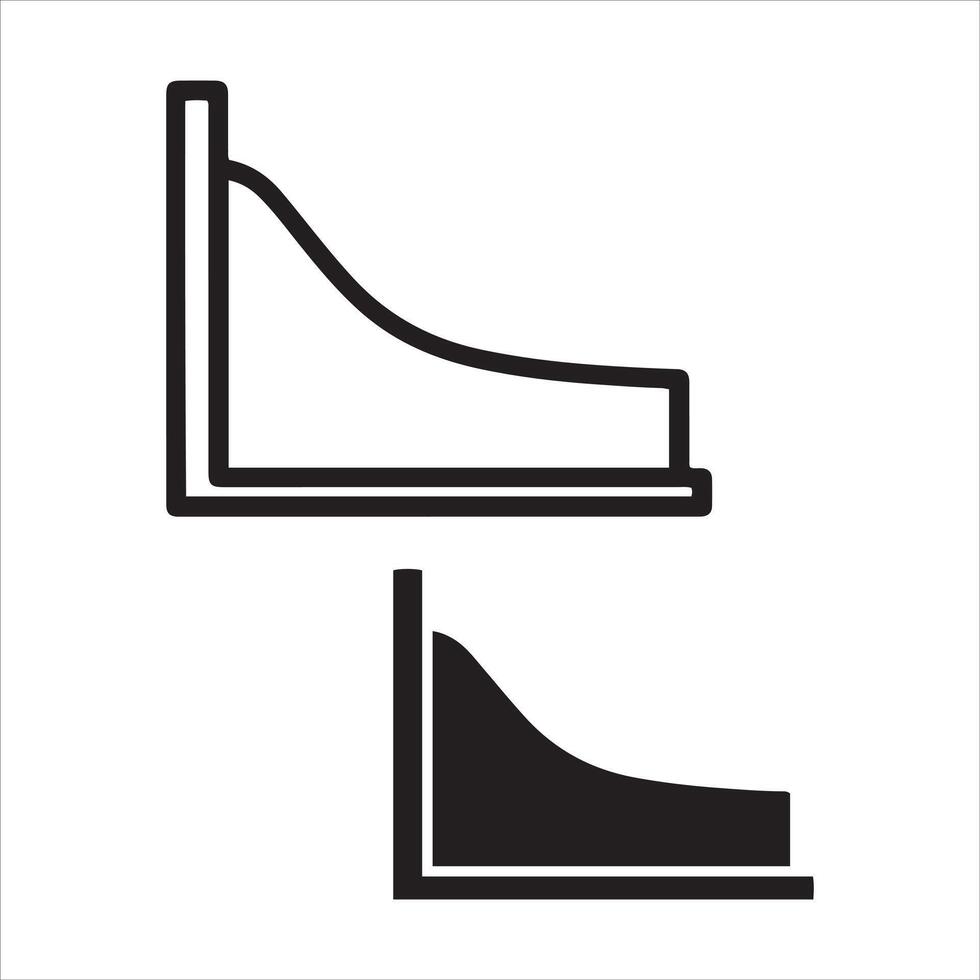Two representations of a decelerating trend line vector