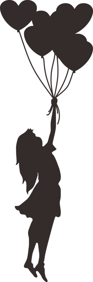 design of children and balloon elements png