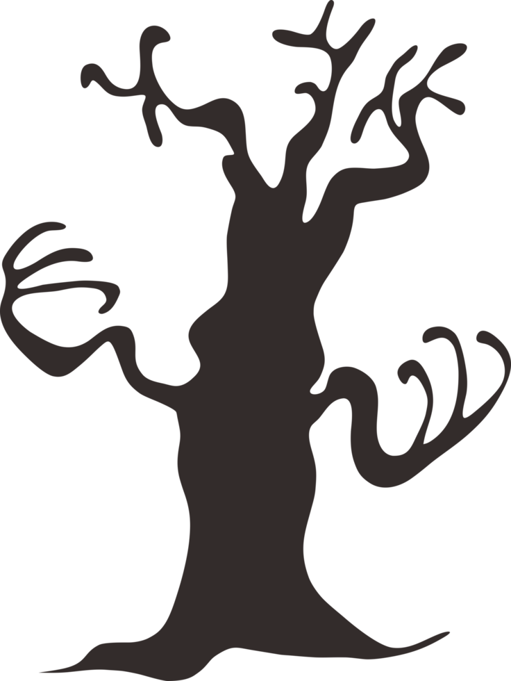 ghost tree logo element design png