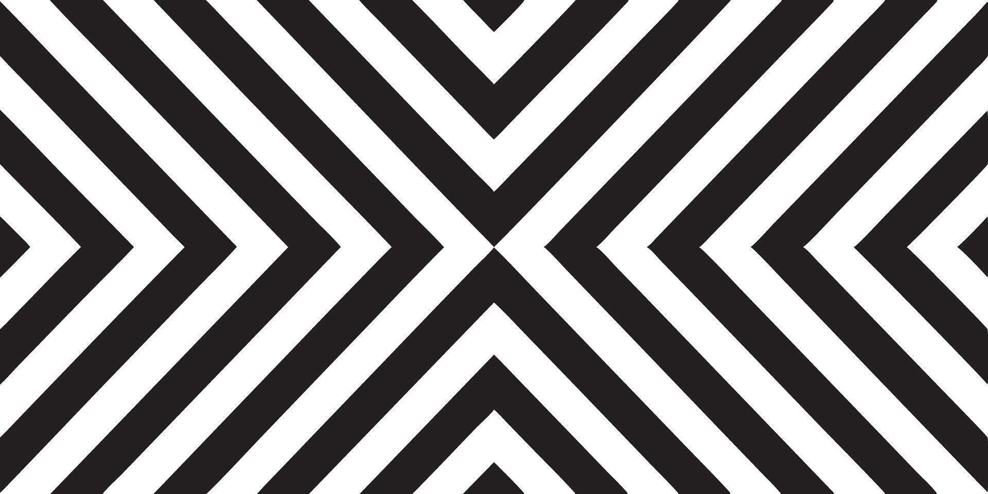 Optical Illusion Chevron Pattern of Black and White Lines Forming Arrows and Creating a Hypnotic Visual Effect with Strong Contrasts vector