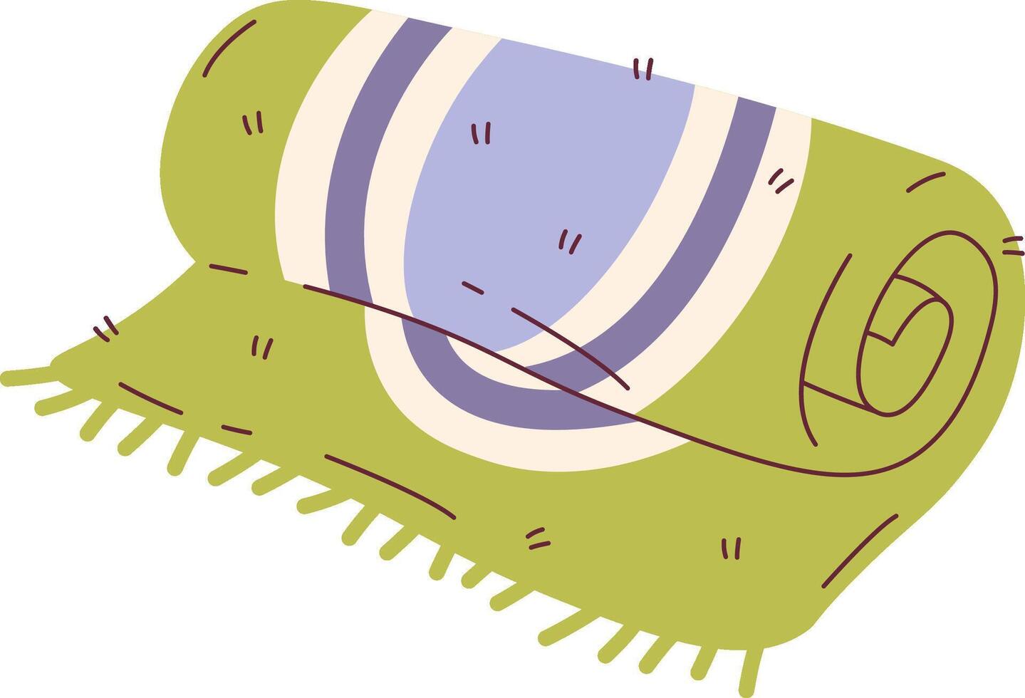 Rolled Carpet With Circles Illustration vector