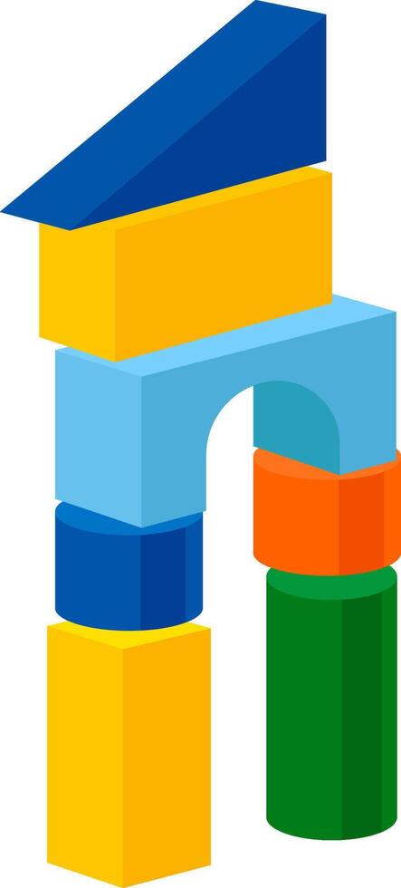 Toy Block Castle Illustration vector