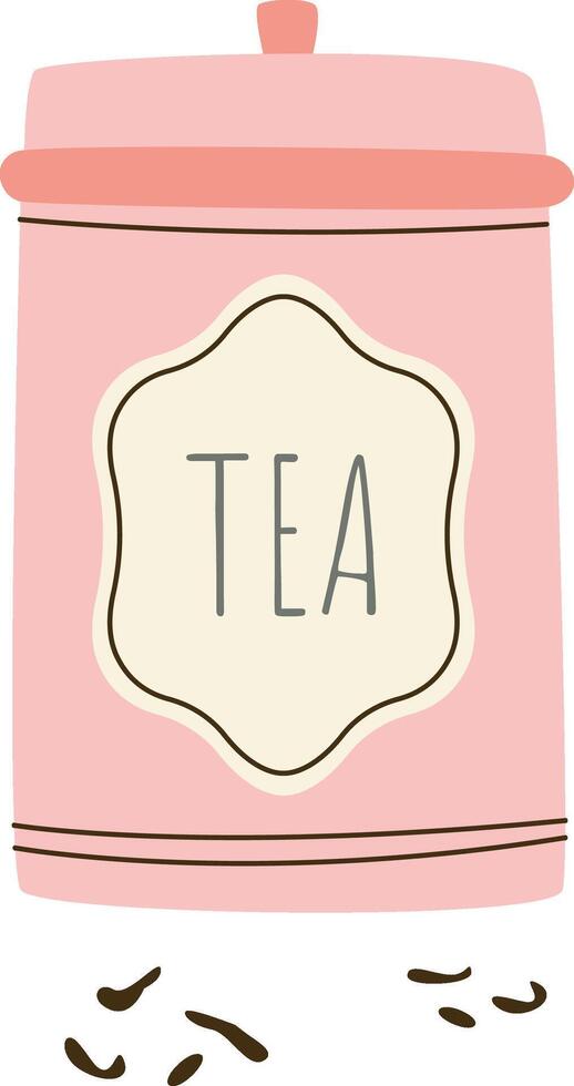 Jar With Leaf Tea vector