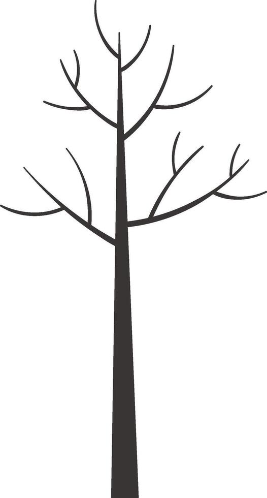 Tree Trunk Silhouette Flat Illustration Icon vector