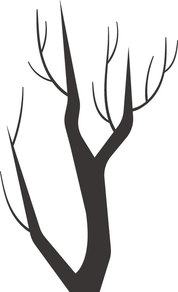 Tree Trunk Silhouette Hand Drawn vector