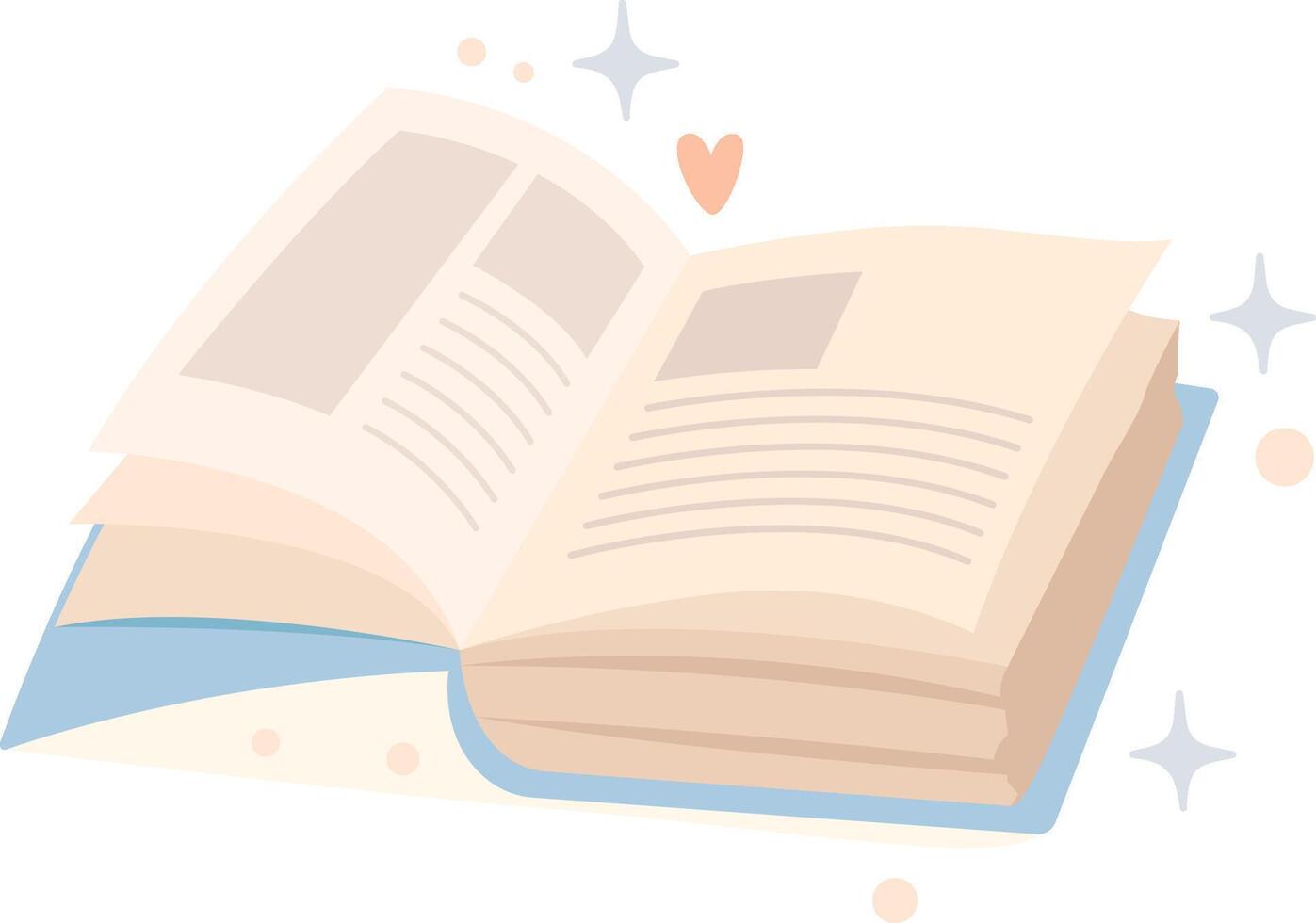 Opened Book With Star And Heart vector