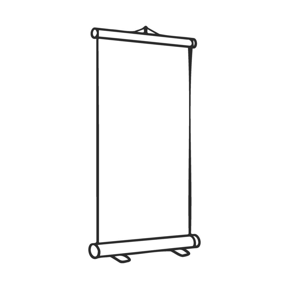 Blank standing banner display with rollandup design for presentations and events vector