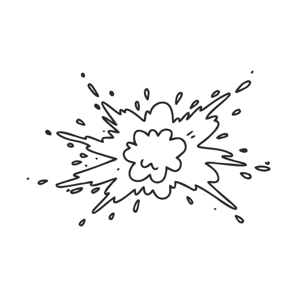 Black and white comicandstyle explosion design with dynamic lines and central burst vector