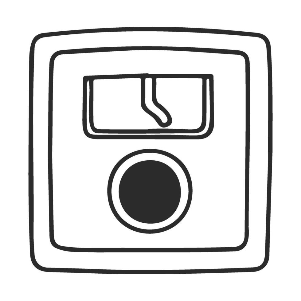 Black and white sketch of a classic camera with large lens and flash vector