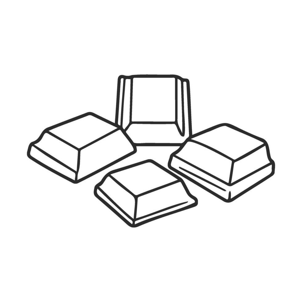 Outline of four keyboard keys on white background vector